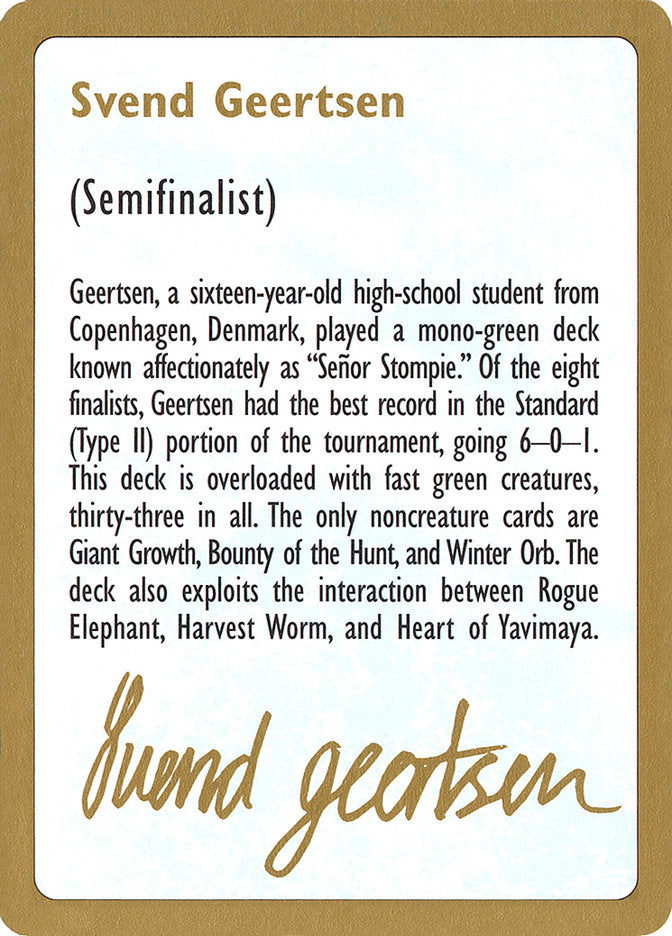 Svend Geertsen Bio [World Championship Decks 1997]