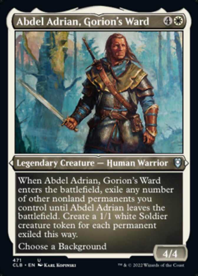 Abdel Adrian, Gorion's Ward (Foil Etched) [Commander Legends: Battle for Baldur's Gate]