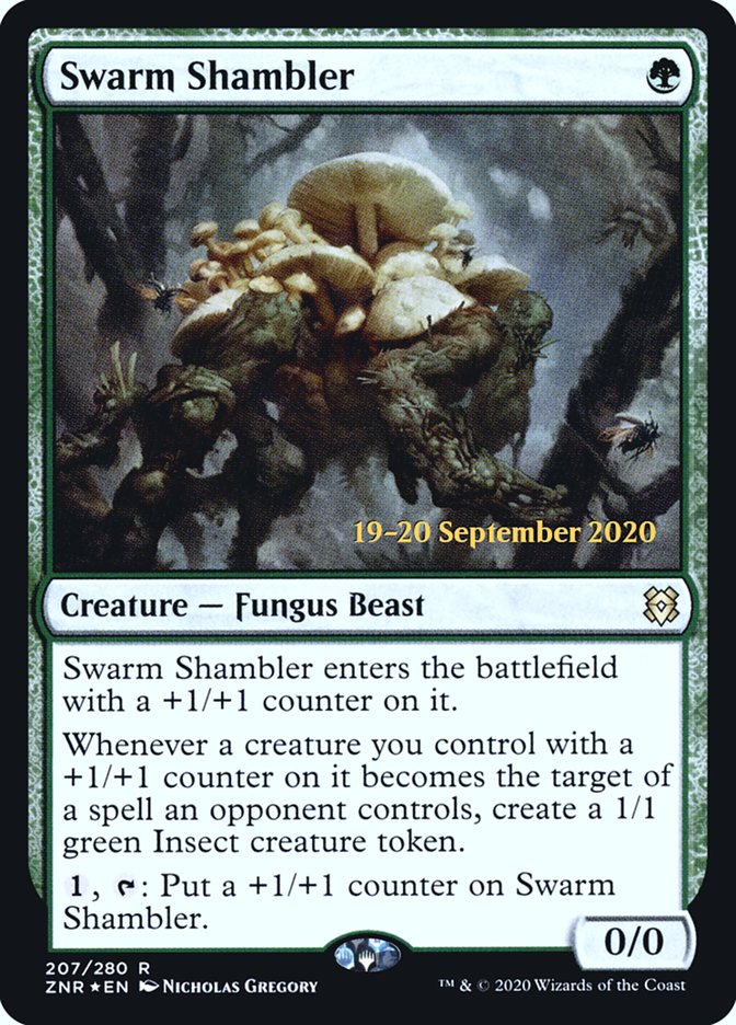 Swarm Shambler [Zendikar Rising Prerelease Promos]