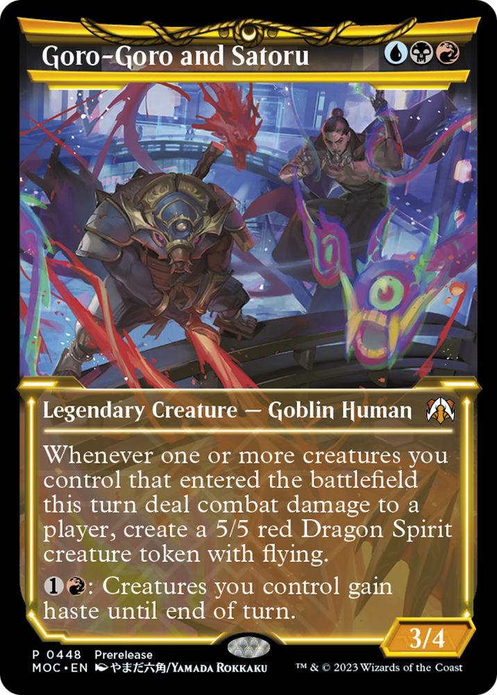 Goro-Goro and Satoru (Showcase Planar Booster Fun) [March of the Machine Commander Prerelease Promos]