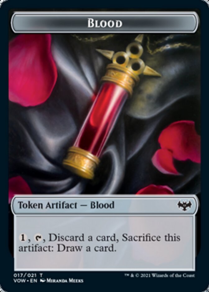 Blood // Dragon Illusion Double-Sided Token [Innistrad: Crimson Vow Tokens]