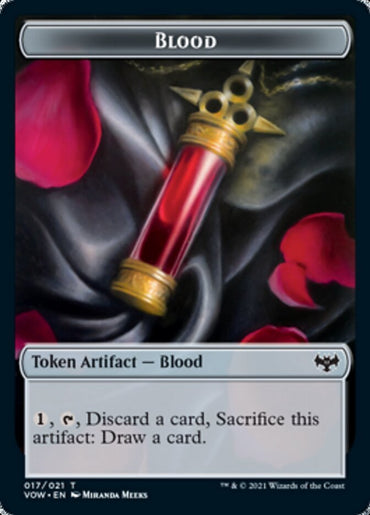 Blood // Chandra, Dressed to Kill Emblem Double-Sided Token [Innistrad: Crimson Vow Tokens]