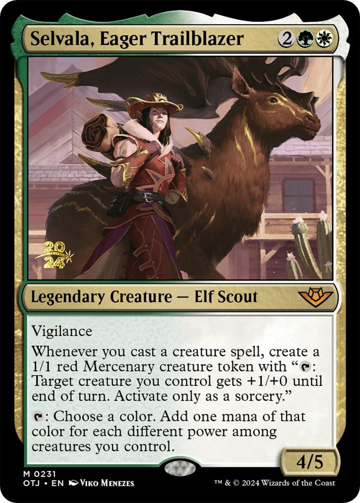 Selvala, Eager Trailblazer [Outlaws of Thunder Junction Prerelease Promos]