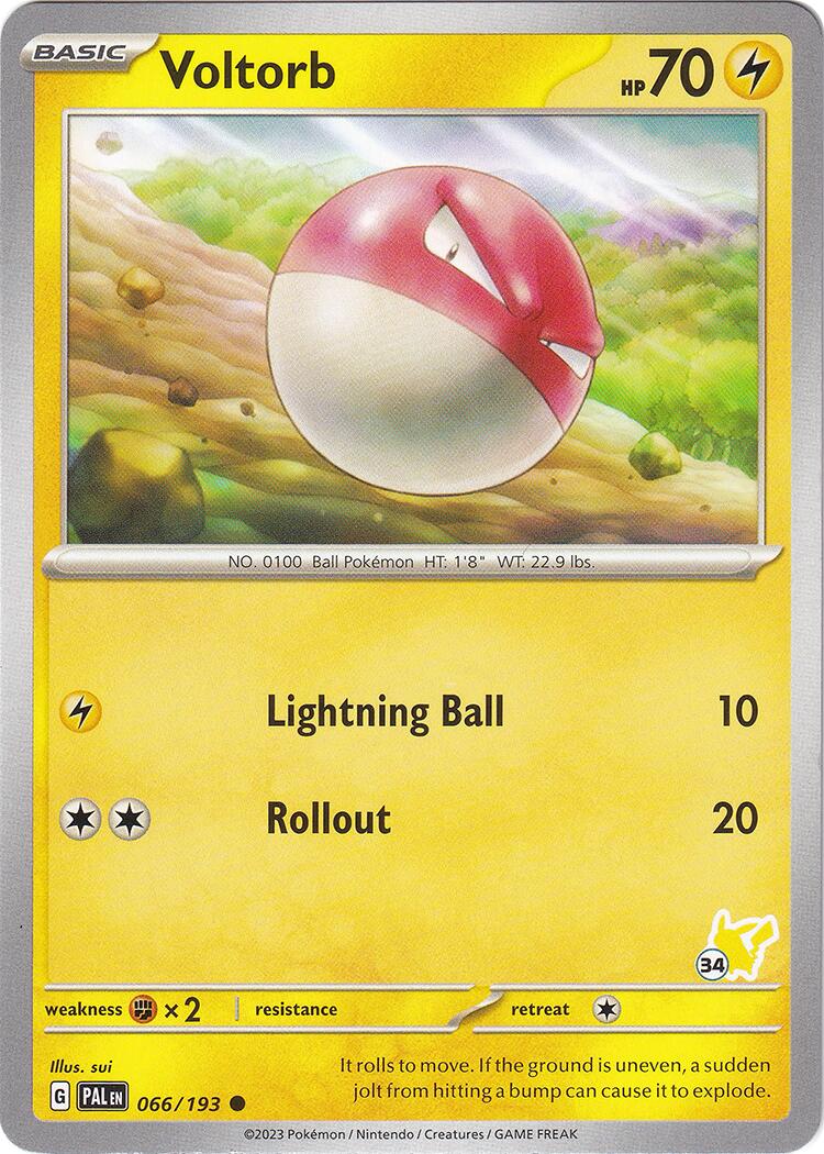 Voltorb (066/193) (Pikachu Stamp #34) [Battle Academy 2024]