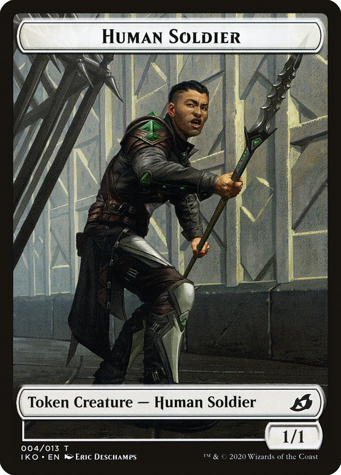 Dinosaur Beast // Human Soldier (004) Double-Sided Token [Ikoria: Lair of Behemoths Tokens]