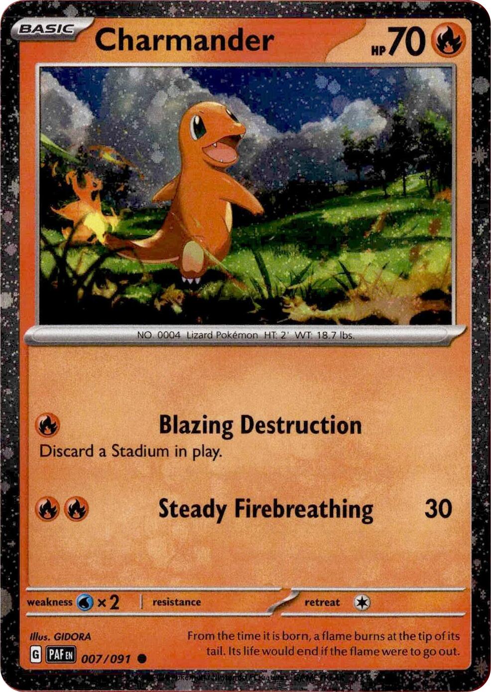 Charmander (007/091) (Cosmos Holo) [Scarlet & Violet: Paldean Fates]