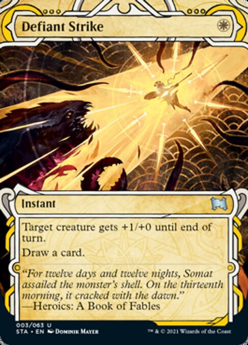 Defiant Strike (Foil Etched) [Strixhaven: School of Mages Mystical Archive]