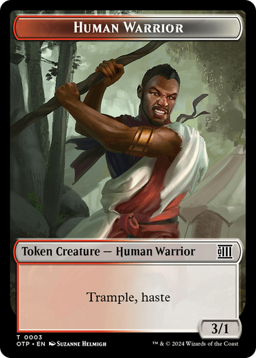 Human Warrior // Plot Double-Sided Token [Outlaws of Thunder Junction: Breaking News Tokens]