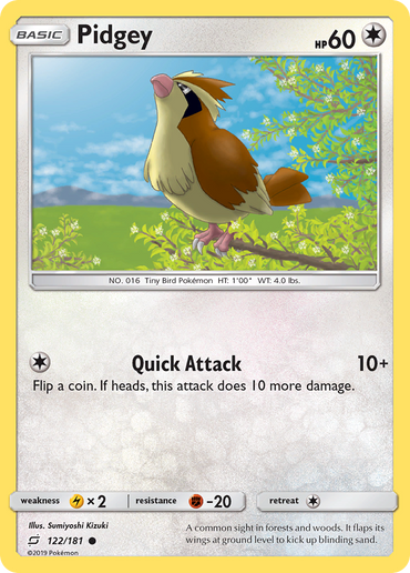 Pidgey (122/181) [Sun & Moon: Team Up]