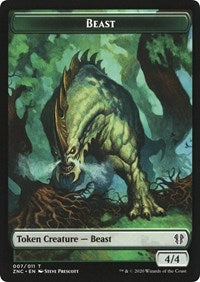 Beast // Saproling Double-Sided Token [Zendikar Rising Commander Tokens]