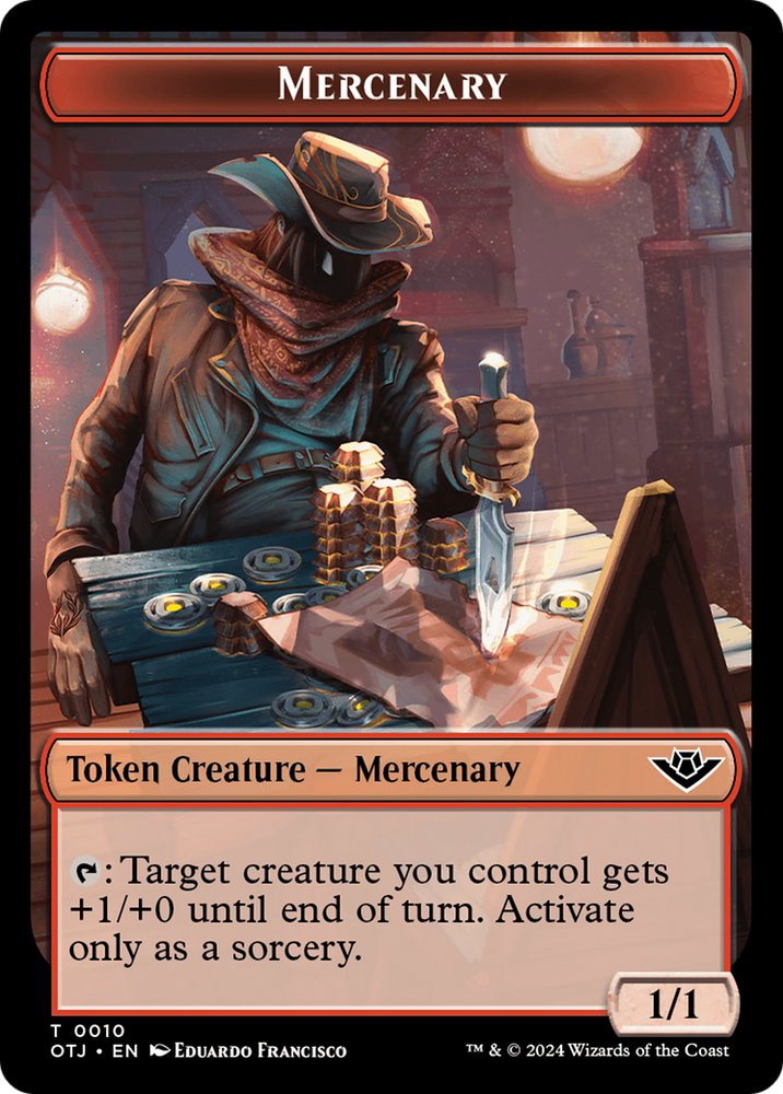 Mercenary // Meteorite Double-Sided Token [Outlaws of Thunder Junction Tokens]