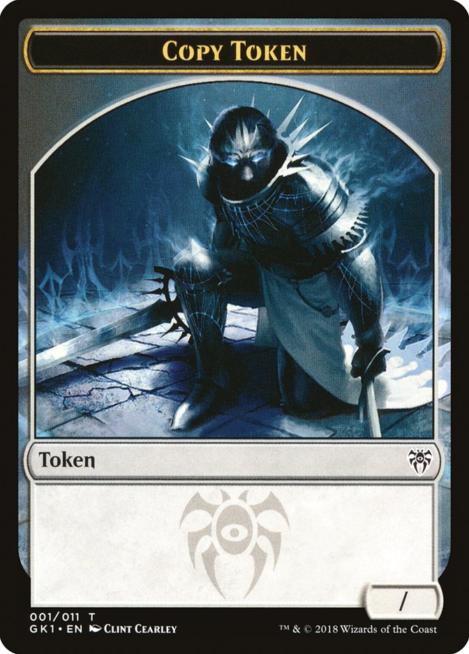 Copy // Horror Double-Sided Token [Guilds of Ravnica Guild Kit Tokens]