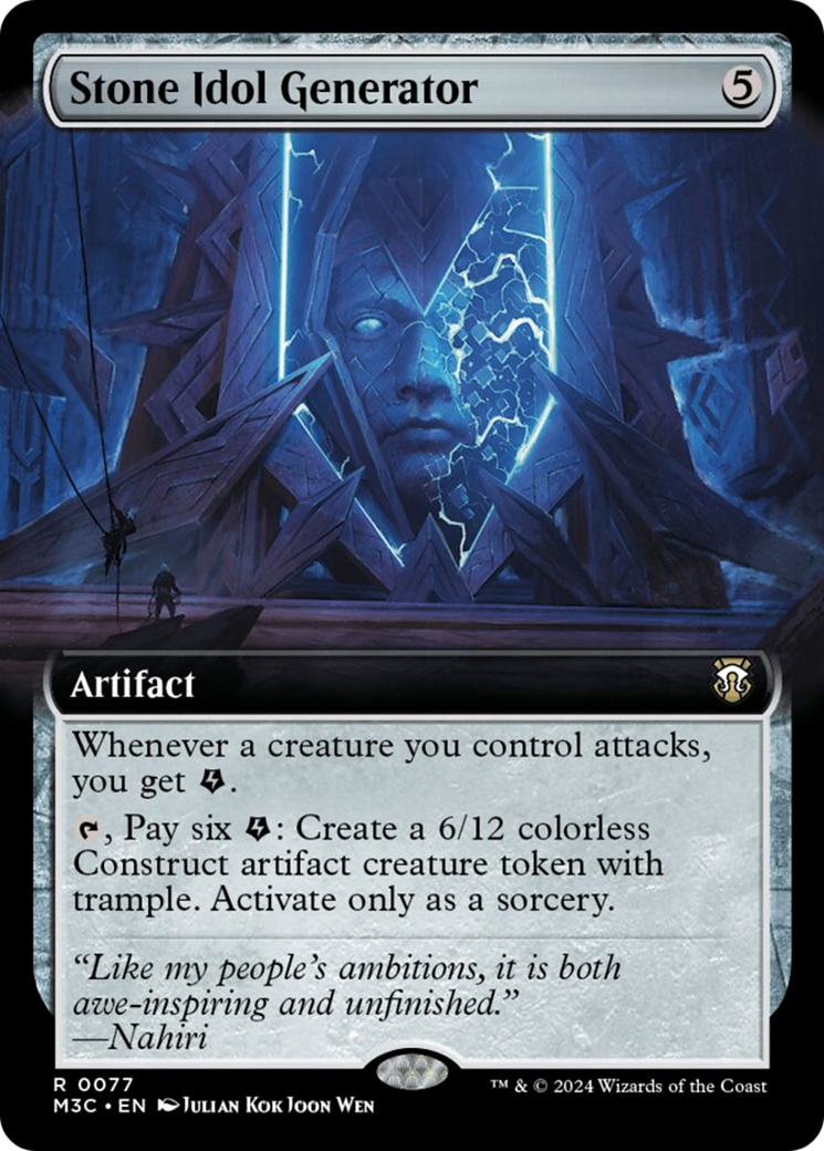 Stone Idol Generator (Extended Art) (Ripple Foil) [Modern Horizons 3 Commander]