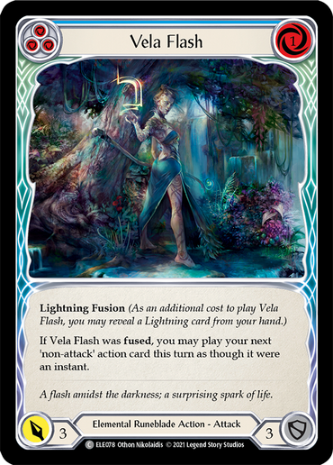 Vela Flash (Blue) [ELE078] (Tales of Aria)  1st Edition Rainbow Foil