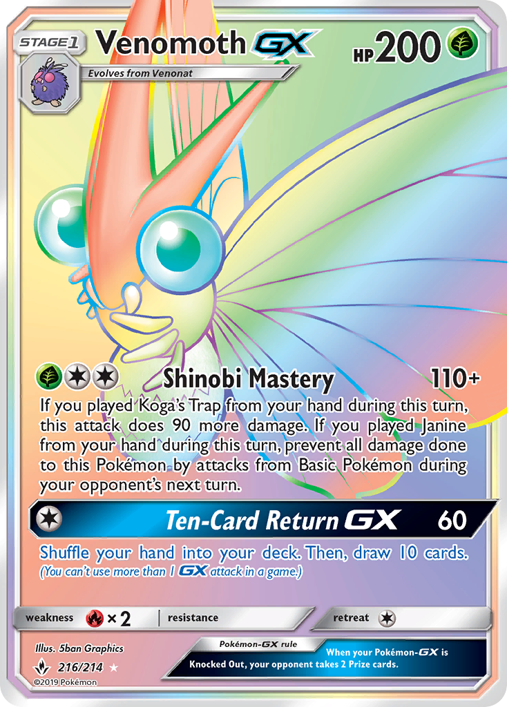 Venomoth GX (216/214) [Sun & Moon: Unbroken Bonds]