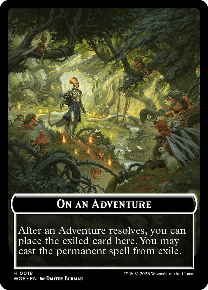 Wicked Role / Cursed Role // Emblem - On An Adventure Double-Sided Token [Wilds of Eldraine Tokens]