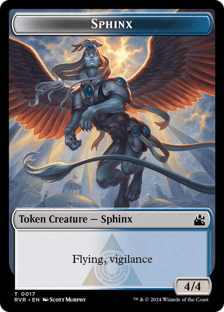 Elf Knight // Sphinx Double-Sided Token [Ravnica Remastered Tokens]