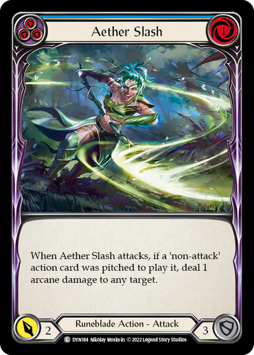 Aether Slash (Blue) [DYN184] (Dynasty)  Rainbow Foil