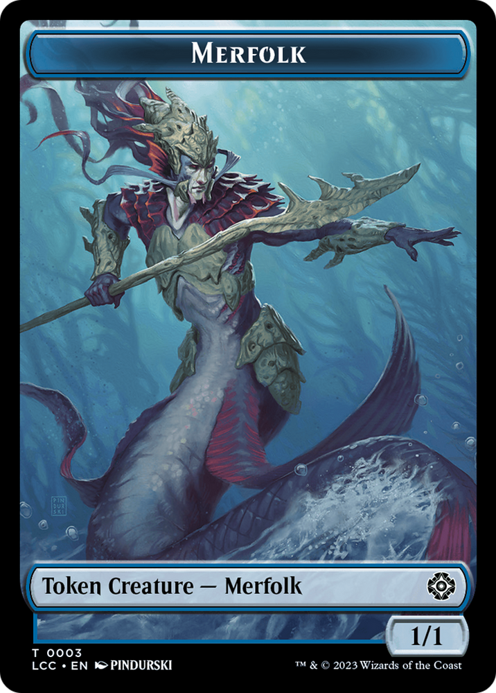 Frog Lizard // Merfolk (0003) Double-Sided Token [The Lost Caverns of Ixalan Commander Tokens]