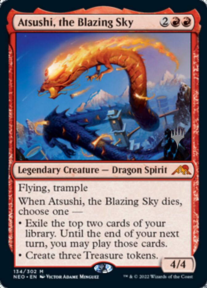 Atsushi, the Blazing Sky (Promo Pack) [Kamigawa: Neon Dynasty Promos]