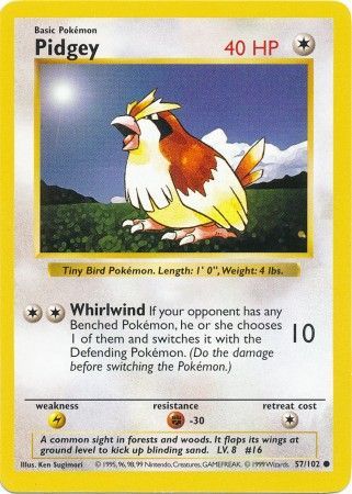 Pidgey (57/102) [Base Set Shadowless Unlimited]