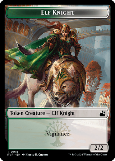 Elf Knight // Zombie Double-Sided Token [Ravnica Remastered Tokens]