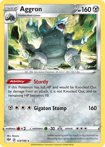 Aggron (123/189) [Sword & Shield: Darkness Ablaze]